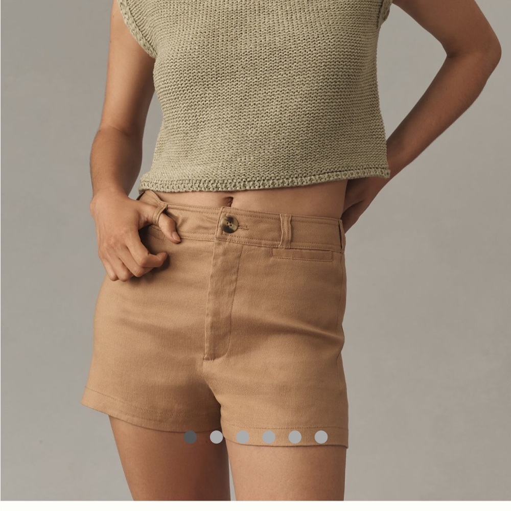 Maeve The Ettie Shorts Tan Size 32 NWT Linen Anthropologie